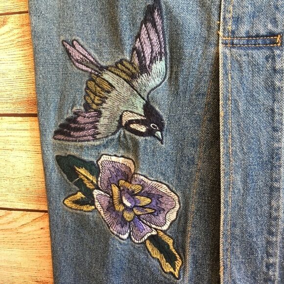 VINTAGE HONEY PUNCH EMBROIDERED JEAN SKIRT‎ - Picture 7 of 9